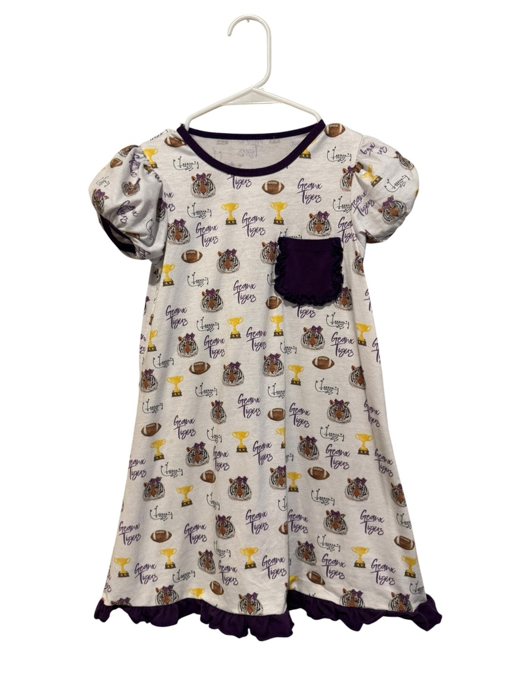 Girls' LSU Tigers White & Purple Nightgownโ